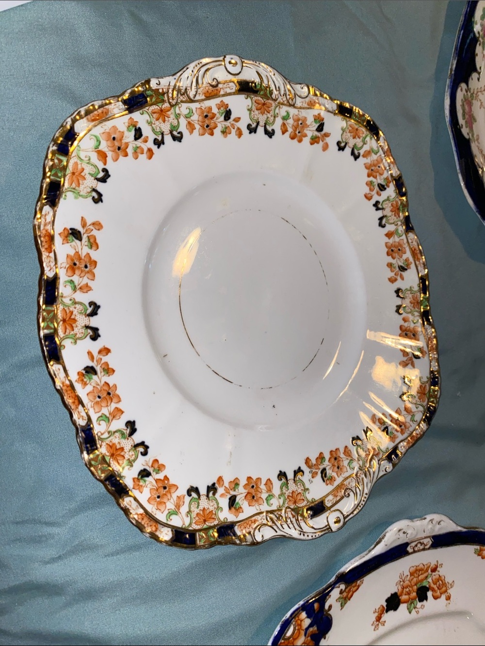 Vintage Royal Albert Heirloom Crown China England Cake Plate Set of 4 - Picture 9 of 16